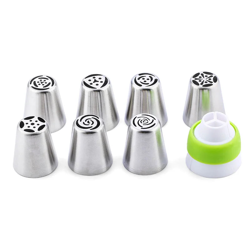 Russian Mounted Mouth Set Stainless Steel Kitchen Baking Supplies Set Cake Decoration Tools Nozzles Pastry Bag Set