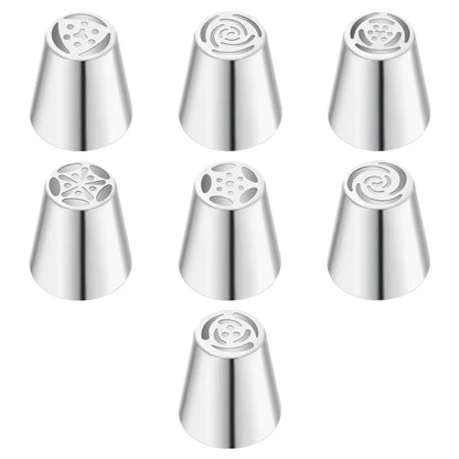 Russian Mounted Mouth Set Stainless Steel Kitchen Baking Supplies Set Cake Decoration Tools Nozzles Pastry Bag Set